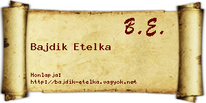 Bajdik Etelka névjegykártya